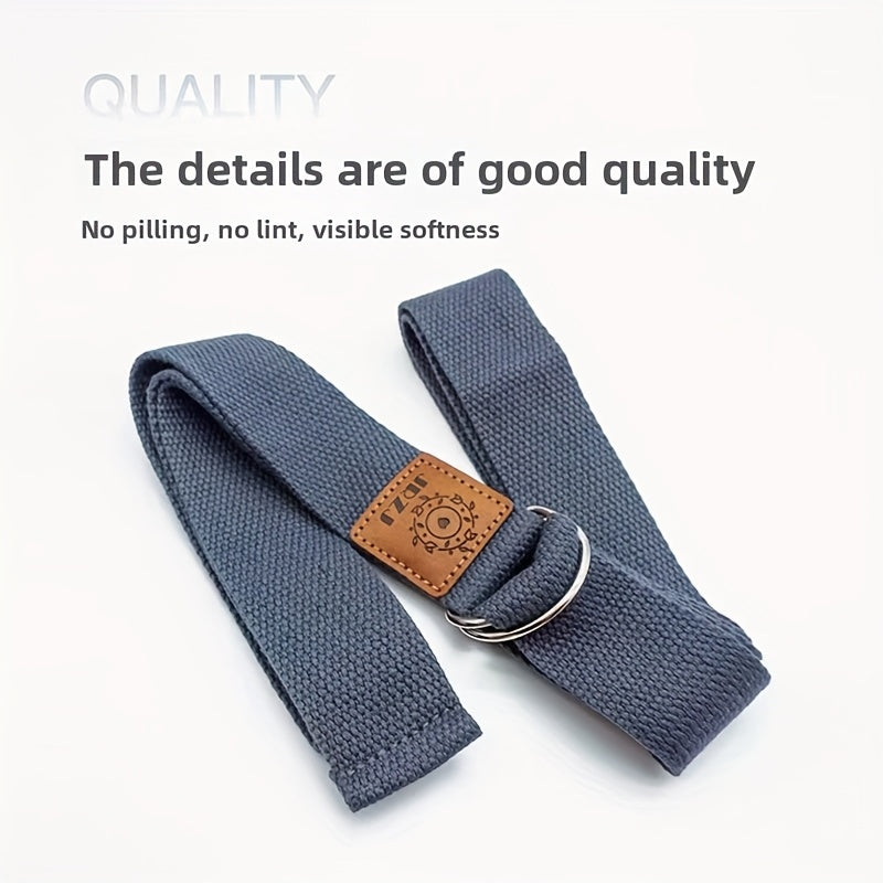 Cinto de alongamento não elástico para Ashtanga Yoga de 1.8m para fitness, abertura de ombro e aquecimento - Sukhame acessório de fitness em fibra de poliéster branco com anéis metálicos, perfeito para exercícios de alongamento, yoga e desporto