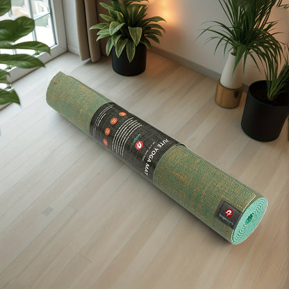 Tapete de Yoga Extra Grande de Juta Natural Reforçado 72x24 Polegadas - Extra Grosso 0.2" (5mm) Antiderrapante, Tapete de Chão Não Tóxico para Ginásio em Casa, Pilates, Yoga, Dança - Tapete de Treino Vegan com Superfície Antiderrapante, Durável e Fácil de Limpar