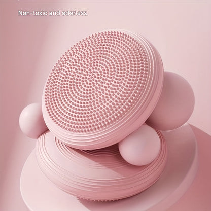 Conjunto de Almofada para Equilíbrio em Yoga com Treinador Inflável, Bola PVC, 2 Peças Material Espessado e Duradouro Ideal para Ioga, Pilates e Exercícios de Estabilidade - Presente Natal/Ano Novo