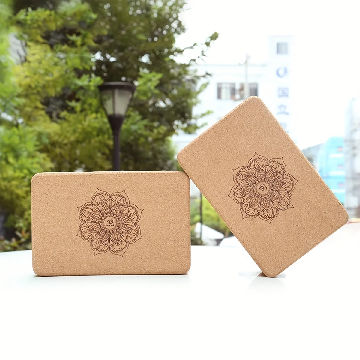 Bloco de Yoga de Cortiça e Madeira, Bloco de Yoga de Alta Densidade, Adequado para Treinamento de Dança, Pressão de Pernas, Fitness Indoor