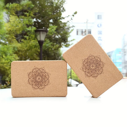 Bloco de Yoga de Cortiça e Madeira, Bloco de Yoga de Alta Densidade, Adequado para Treinamento de Dança, Pressão de Pernas, Fitness Indoor