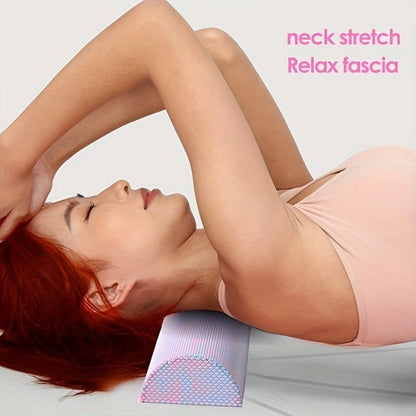 1 unidade, bloco de ioga semi-circular, operação manual, densidade média, para relaxamento do pescoço e dos músculos, prática de equilíbrio, ioga, fitness e ginástica. Almofada de treino de estação de equilíbrio de alongamento de perna com rolo de espuma semi-circular.