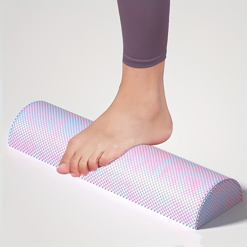 1 unidade, bloco de ioga semi-circular, operação manual, densidade média, para relaxamento do pescoço e dos músculos, prática de equilíbrio, ioga, fitness e ginástica. Almofada de treino de estação de equilíbrio de alongamento de perna com rolo de espuma semi-circular.