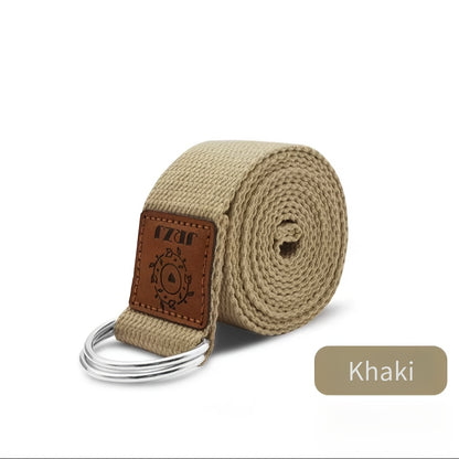 Cinto de alongamento não elástico para Ashtanga Yoga de 1.8m para fitness, abertura de ombro e aquecimento - Sukhame acessório de fitness em fibra de poliéster branco com anéis metálicos, perfeito para exercícios de alongamento, yoga e desporto