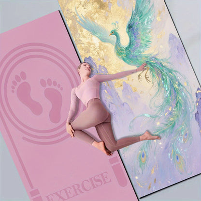 Phoenix em Voo Estilo de Arte Chinesa Tapete de Yoga - Design Vibrante de Pássaro, Terra de Diatomáceas Durável para Uso Interior/Exterior, Casa de Ginástica e Meditação, Tapete de Exercício Antiderrapante para Yoga, Pilates, Treinos de Núcleo, Tapete de Yoga Extra Grosso, Tapete Interior/Exterior, Design de Tapete Artístico, Forro Antiderrapante, Tapete de Yoga, Tapete de Fitness, Tapete de Exercício, Pilates, Impressão de Tapete Astrologico, Acessório de Fitness, Ideia de Presente para Yogi