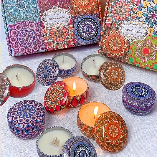 Kit de 4 Velas Aromáticas com 4 Fragrâncias: Gardênia, Fresia, Campainha, Lavanda. Potes Sortidos. Ideal para Yoga, Meditação, Natal, Feriados e Festas. Melhora o Ambiente. Presente Festivo Perfeito. Uso em Todas as Estações
