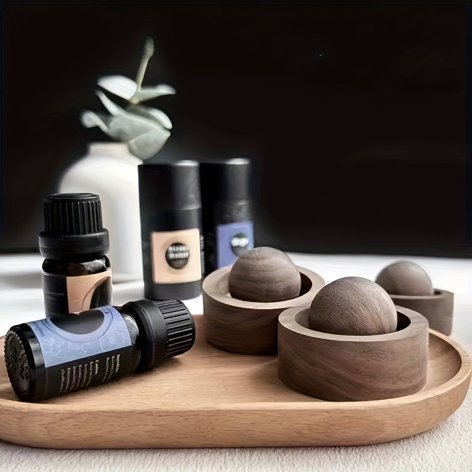 Diffusor de Aromas Elegante em Madeira, Design Rotativo para Interior do Carro & Quarto, Não Inflamável, Ideia de Presente Perfeita - Melhora a Qualidade do Ar com Fragrância, Perfume Doméstico