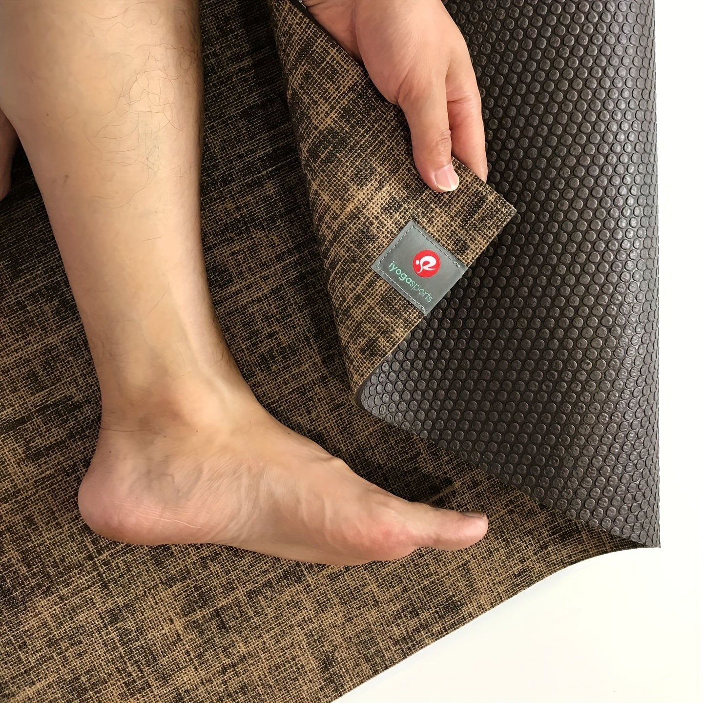 Tapete de Yoga Extra Grande de Juta Natural Reforçado 72x24 Polegadas - Extra Grosso 0.2" (5mm) Antiderrapante, Tapete de Chão Não Tóxico para Ginásio em Casa, Pilates, Yoga, Dança - Tapete de Treino Vegan com Superfície Antiderrapante, Durável e Fácil de Limpar