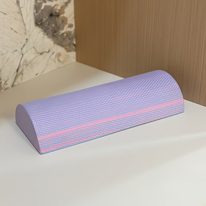 1 unidade, bloco de ioga semi-circular, operação manual, densidade média, para relaxamento do pescoço e dos músculos, prática de equilíbrio, ioga, fitness e ginástica. Almofada de treino de estação de equilíbrio de alongamento de perna com rolo de espuma semi-circular.