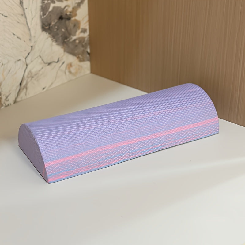 1 unidade, bloco de ioga semi-circular, operação manual, densidade média, para relaxamento do pescoço e dos músculos, prática de equilíbrio, ioga, fitness e ginástica. Almofada de treino de estação de equilíbrio de alongamento de perna com rolo de espuma semi-circular.