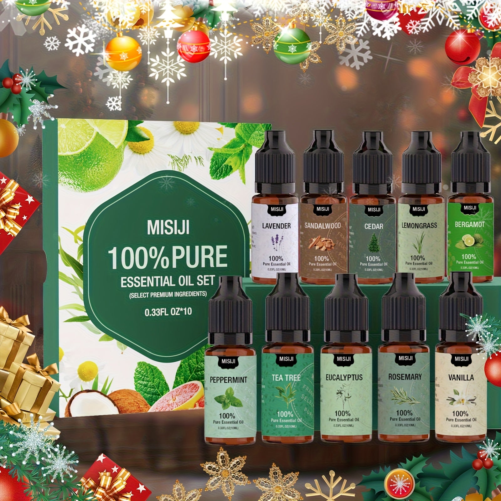 Conjunto de Óleos Essenciais 20×10ML | Top 20 - Óleos Essenciais para Difusor, Ambientador, Lavandaria, Fabrico de Velas & Sabonetes, Humidificadores | O Melhor Presente para Mulheres, Amigas, Namorada, Adequado para Uso no Inverno