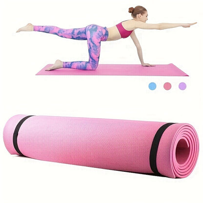 Tapete de Yoga EVA com 4mm de Espessura, Tapete de Exercício de Cor Sólida e Alta Densidade Absorvente de Choques, Pedal para Dança Fitness, Melhora o Conforto ao Treinar, Macio, Durável, Amortecedor e Absorvedor de Impactos, Adequado para Academia em Casa, Yoga, Pilates