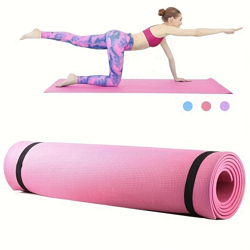 Tapete de Yoga EVA com 4mm de Espessura, Tapete de Exercício de Cor Sólida e Alta Densidade Absorvente de Choques, Pedal para Dança Fitness, Melhora o Conforto ao Treinar, Macio, Durável, Amortecedor e Absorvedor de Impactos, Adequado para Academia em Casa, Yoga, Pilates