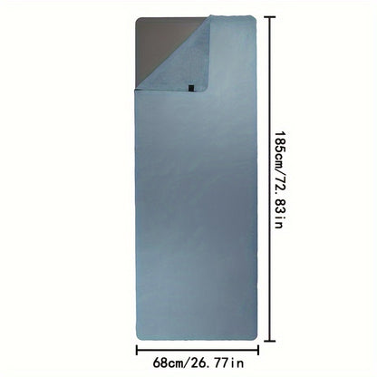 Toalha de Yoga Antiderrapante - Azul Turquesa & Roxo Lavanda, Tecido Absorvente e Secagem Rápida, Base Não Escorregadia para Ginásio, Pilates, Treinos - Compatível com Esteiras (/Cinza)