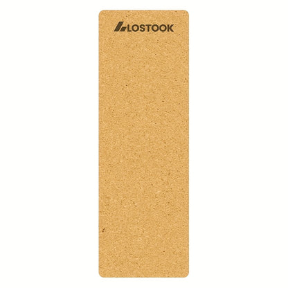 Tapete de Yoga em Cortiça Natural - Tapete de Fitness TPE Antiderrapante com Design Floral, Castanho Escuro, Perfeito para Yoga, Pilates e Exercícios no Chão, Tapete de Yoga Extra Grosso, Acessório de Pilates, Equipamento de Exercício Elegante, Superfície de Treino Durável