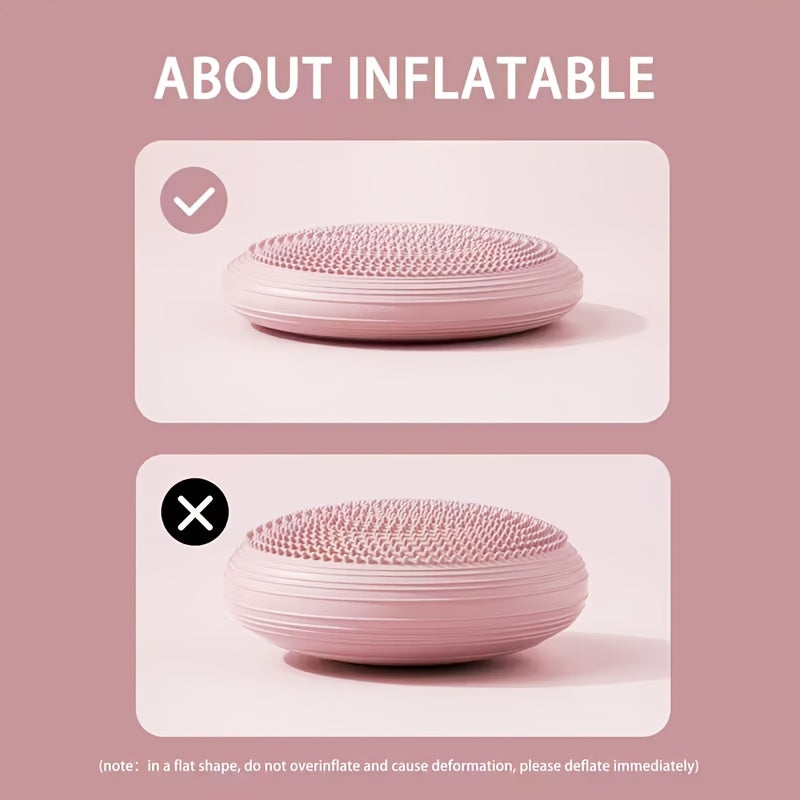 Conjunto de Almofada para Equilíbrio em Yoga com Treinador Inflável, Bola PVC, 2 Peças Material Espessado e Duradouro Ideal para Ioga, Pilates e Exercícios de Estabilidade - Presente Natal/Ano Novo