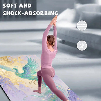 Phoenix em Voo Estilo de Arte Chinesa Tapete de Yoga - Design Vibrante de Pássaro, Terra de Diatomáceas Durável para Uso Interior/Exterior, Casa de Ginástica e Meditação, Tapete de Exercício Antiderrapante para Yoga, Pilates, Treinos de Núcleo, Tapete de Yoga Extra Grosso, Tapete Interior/Exterior, Design de Tapete Artístico, Forro Antiderrapante, Tapete de Yoga, Tapete de Fitness, Tapete de Exercício, Pilates, Impressão de Tapete Astrologico, Acessório de Fitness, Ideia de Presente para Yogi