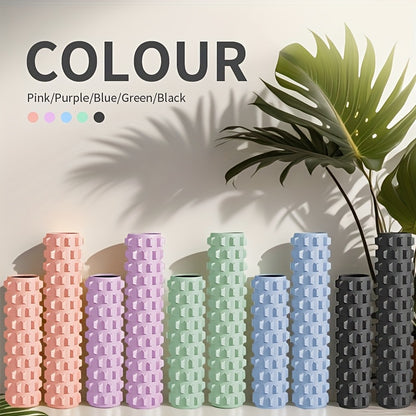 Conjunto de 2 rolos de espuma de alta densidade de tamanho grande, efetivamente ajuda na forma do corpo, material EVA, coluna de ioga estilo dente de lobo 3D, coluna de massagem fascial, adequado para fitness em casa, relaxamento, massagem de ginásio, massagem de longa duração no escritório.