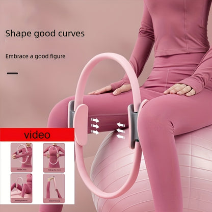 Anel de Pilates Rosa Versátil para Fitness de Corpo Inteiro - Fortaleça, Alongue & Tonifique com Alças de Conforto - Presente Ideal para o Dia das Mães, Dia da Mulher, Dia dos Namorados - Material PP Durável
