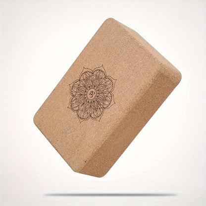 Bloco de Yoga de Cortiça e Madeira, Bloco de Yoga de Alta Densidade, Adequado para Treinamento de Dança, Pressão de Pernas, Fitness Indoor