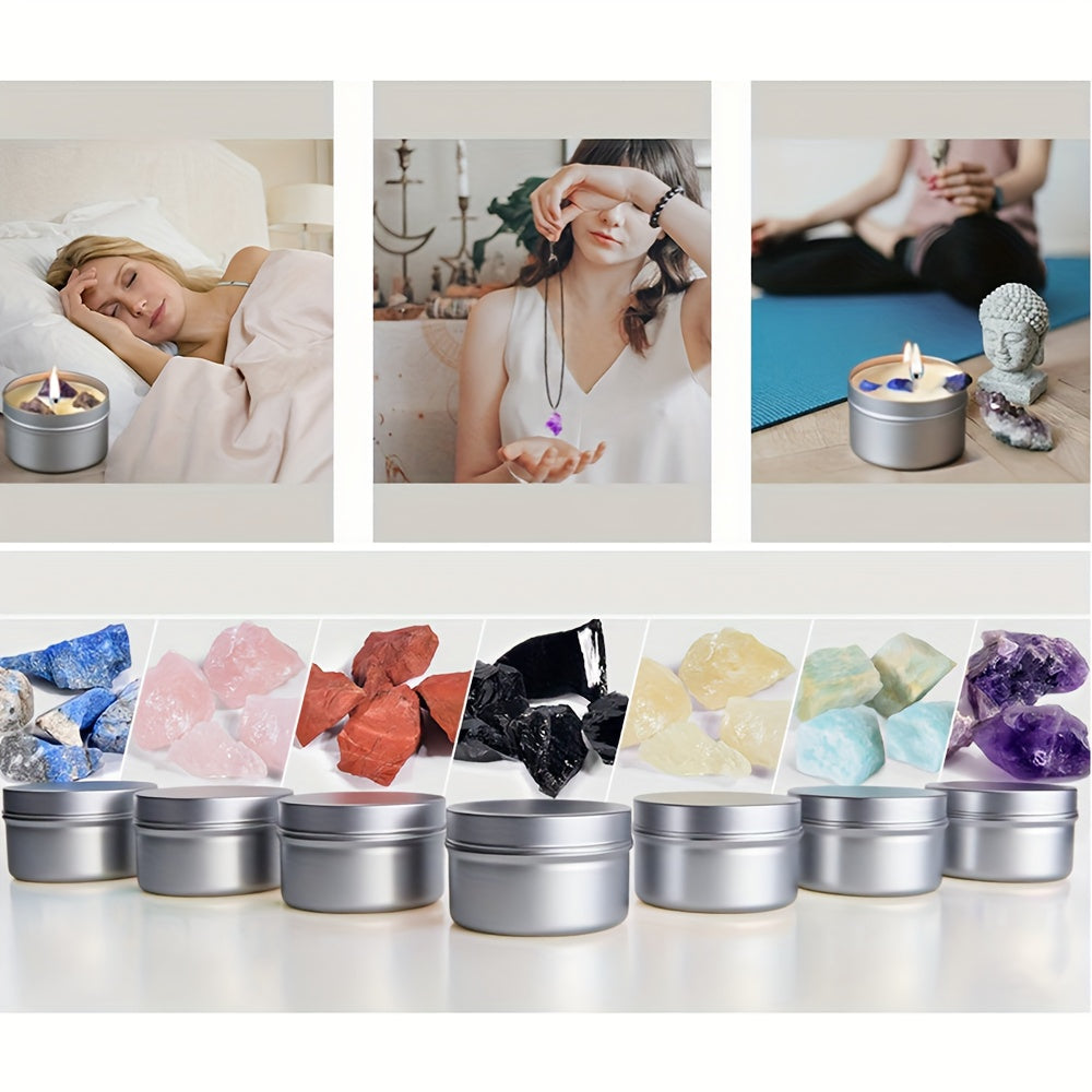 Conjunto de Presente de 7 Velas Perfumadas Coloridas com Pendente de Cristal Natural - 7 Tipos de Velas de Soja com Aromas, Yoga, Natal, Halloween, Presente para Casa para Mulheres e Homens, Ideal para o Natal, Perfeito para o Dia de Ação de Graças